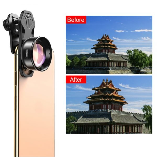 APEXEL Lensa Kamera Smartphone Universal Clip 2X Telephoto Lens - APL-HB2X - Black