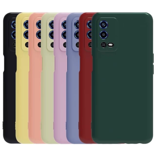 Premium Slim Case OPPO A55 SOFT CASE MACARON LIST ORI SILICONE SOFTCASE TPU - BLACK Cover Casing Ori