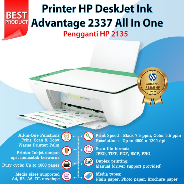 PRINTER SCAN COPY HP Deskjet 2335 2336 2337 HP 2775 2776 WiFi Wireless All In One Multifungsi Cartridge 682 Black Color