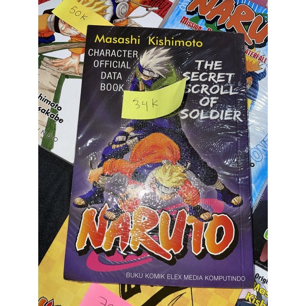 buku novel naruto character official data book the secret scroll of soldier komik