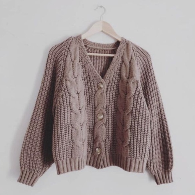 Cardigan Rajut cardy Dayana Kabel Alaska Outer Cardy Premium Cable Rajut