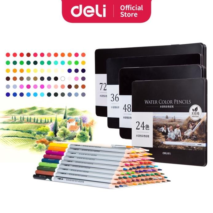 Pensil Warna DELI 24 Warna Water Color Pencils - 6521