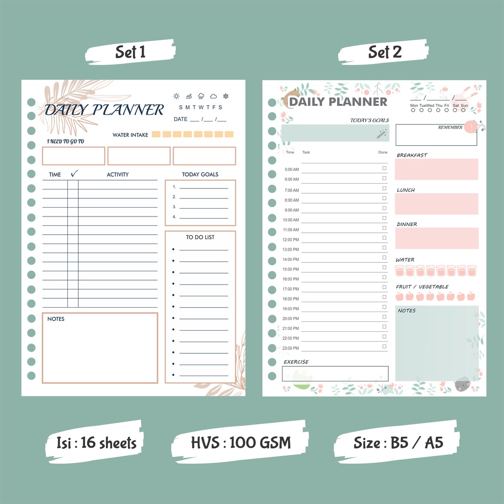 

Daily Planner/Family Planner/Daily Goal/What Do Today - Binder Loose Leaf A5 & B5