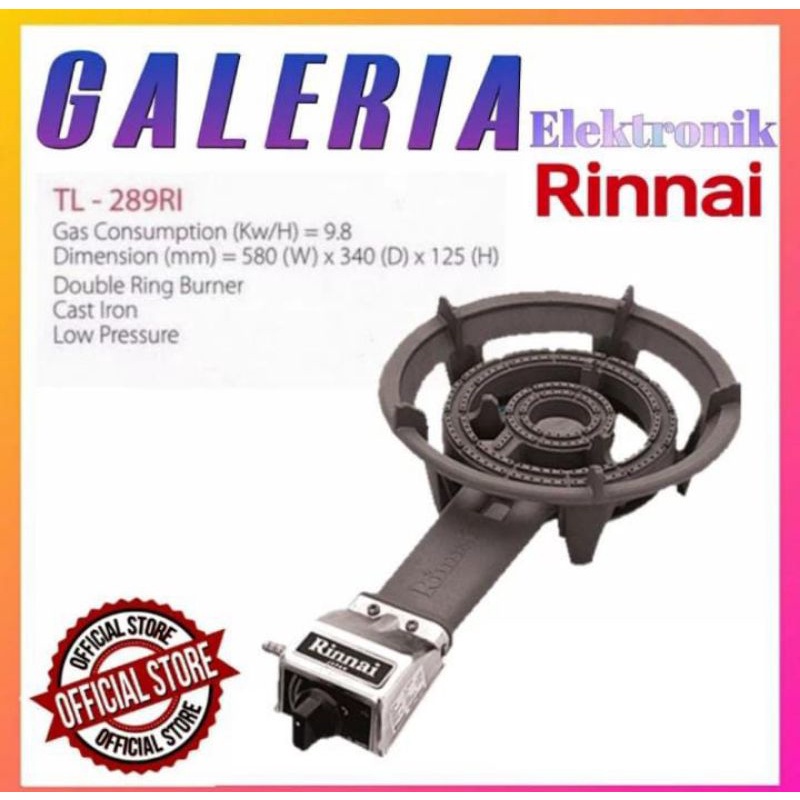 RINNAI KOMPOR GAS KOMERSIAL 1 TUNGKU TL 289 RI KOMPOR COR MAWAR