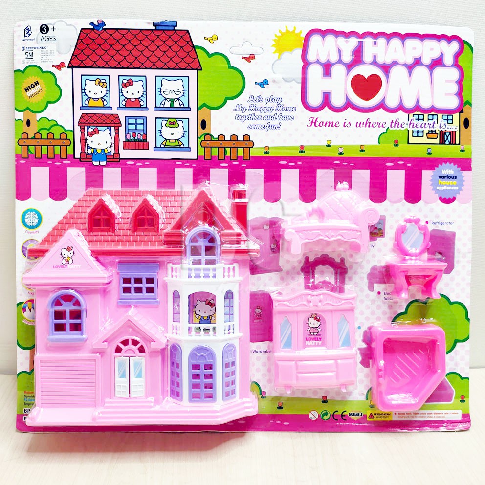 My Happy Home Frozen LOL Hello Kitty Kecil Mainan Rumah Boneka Play House Rumah-rumahan