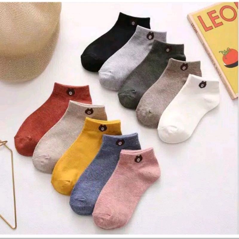 Kaos Kaki Ankle Cute Motif Beruang/Kaos Kaki Ankle Semata Kaki