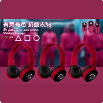 Headphone Bluetooth Bando Squid Game BK-25 Headset Gaming Support SD