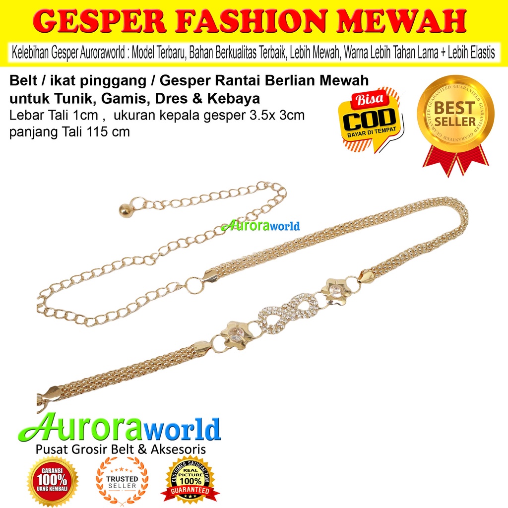 AURORAWORLD BELT RANTAI GESPER RANTAI UNTUK GAMIS DRESS TUNIK