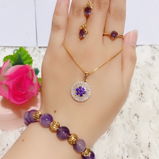 set giok asli warna ungu gelang giok ungu 88