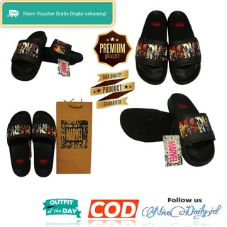 Sandal Selop Premium Marvel Hitam Distro Slide Sendal Slop