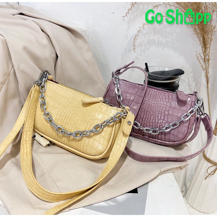 Tas Selempang Mini Croco 3 Tali Fashion Wanita Terbaru - Tas Fashion Wanita Croco Kekinian [SL46]