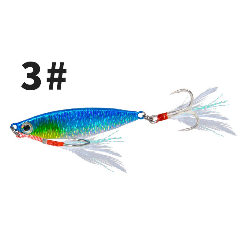 5Pcs Boxed Fishing Lures 7g/10g/15g/20g Laser Jigging Lead 3D Eyes Metal Slow Jig Freshwater Saltwater Trolling Fishing Bait