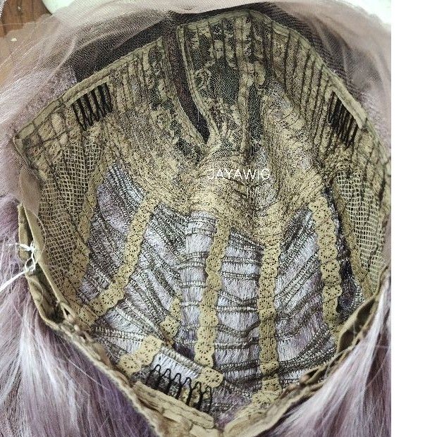Wig Lurus Panjang 45Cm Warna Ombre Rambut Palsu Wanita Model Lace Wig Sebahu