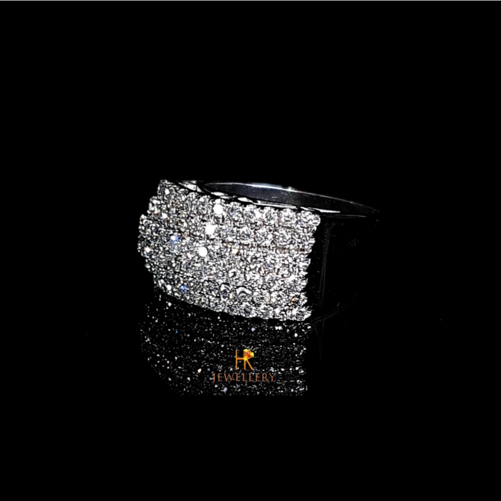 CINCIN berlian wanita tangga 0.95 ct bahan emas putih 1060