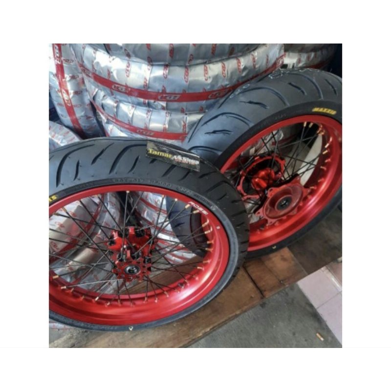 BAN SET WHELLSET HONDA CRF150L CRF SUPERMOTO 300 350 BAN MAXXIS 110 140