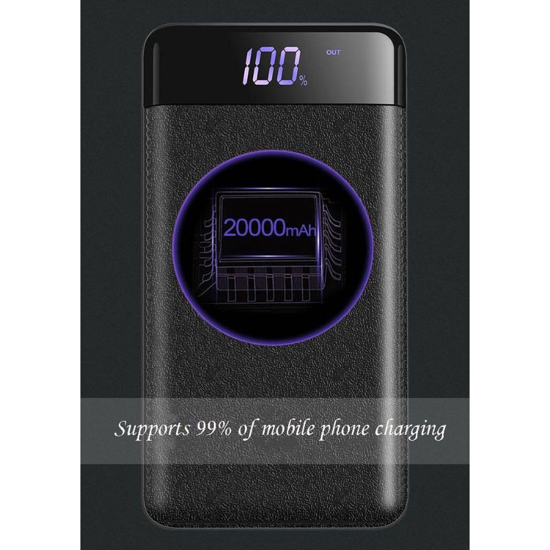 Power Bank Quick Charge 2 Port 20000mAh + LED Flash 