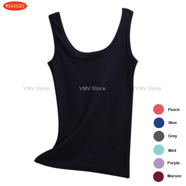 TankTop Wanita Misslily LK69 Tali Besar Basic Tank Top Dewasa Remaja Tengtop Perempuan Miss Lily Original Kaos Dalam Asli-3