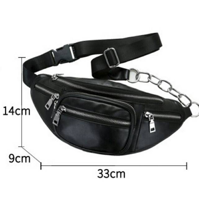 AS WAISTBAG UNISEX tas pinggang wanita kulit sintetis tas bahu GIGI BISA COD