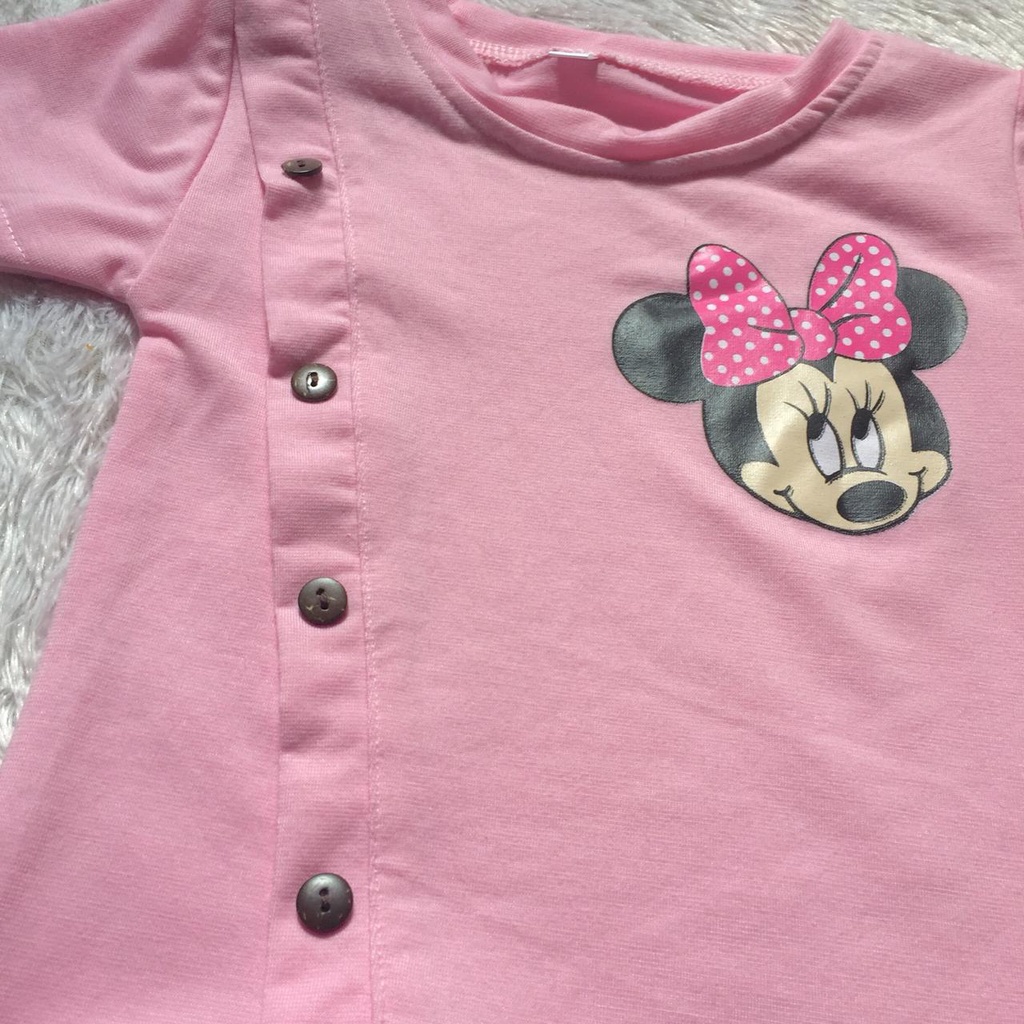 VISION ONLINE [GRATIS ONGKIR] PL94 KAOS KANCING MINNIE ANAK PEREMPUAN 1 TAHUN MURAH KOREA LUCU BAJU