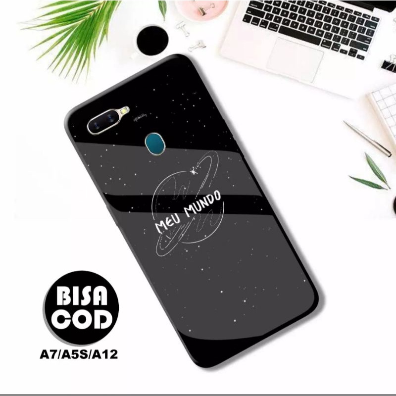SHOWCASE CASE OPPO A7/A5S/A12  DESIGN AESTHETIC BLACK SERIES