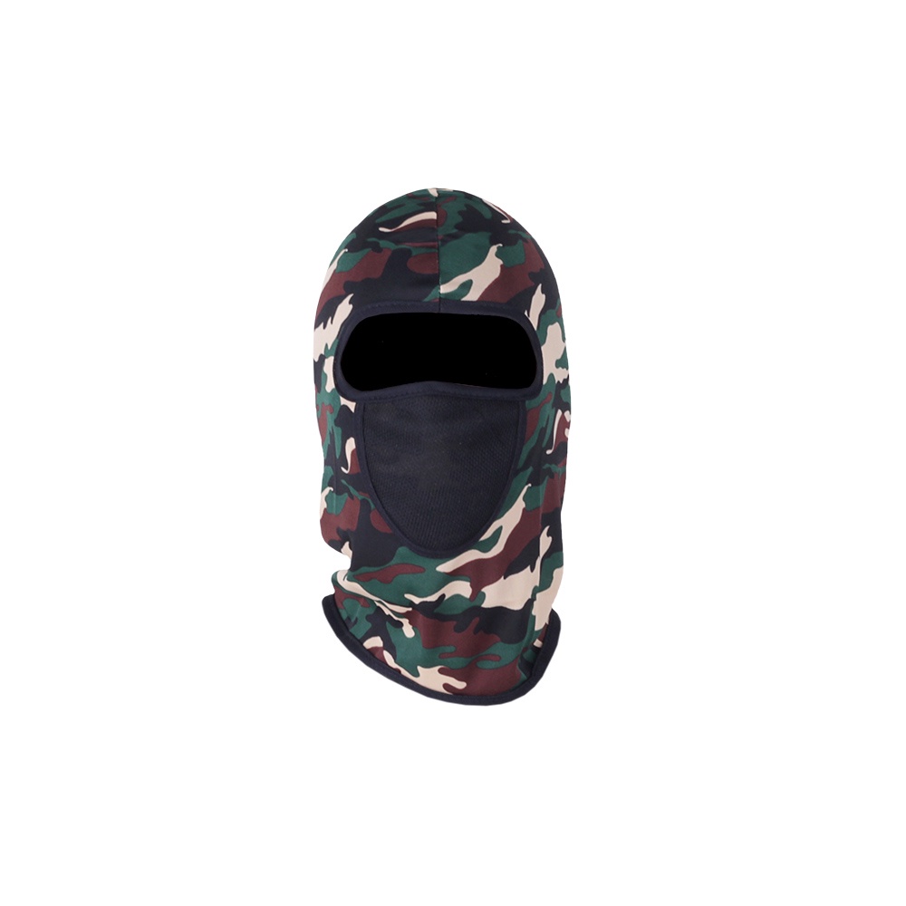 Masker Ninja Full Face Sampai Leher Balaclava Daleman Helm Motor Katun Hitam Polos Loreng Army Biru