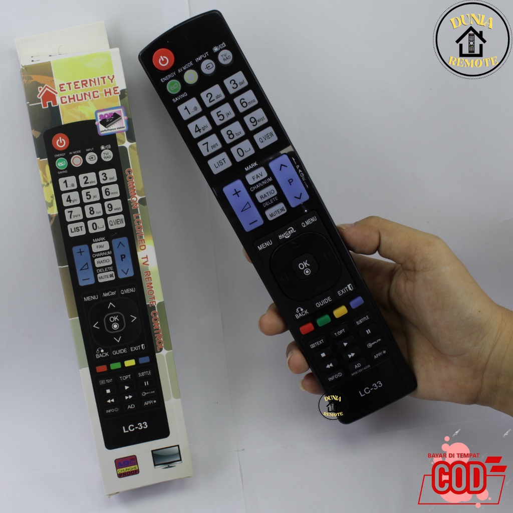 Remot Remote TV LG MULTI LCD LED 3D LC-33 Tanpa setting