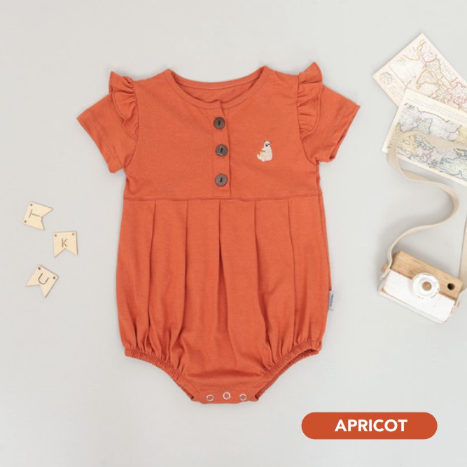 MOOI NARA ROMPER ROMPER BAYI JUMPSUIT FASHION ANAK BAYI PEREMPUAN 0-24 BULAN-NARA Rmpr Apricot