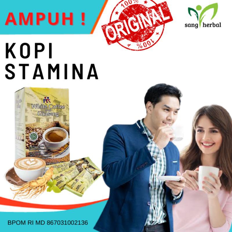 

White Coffee Coffe Koffie Gingseng Ginseng Minuman Bubuk Kopi Susu Sachet Stamina Herbal Kesehatan