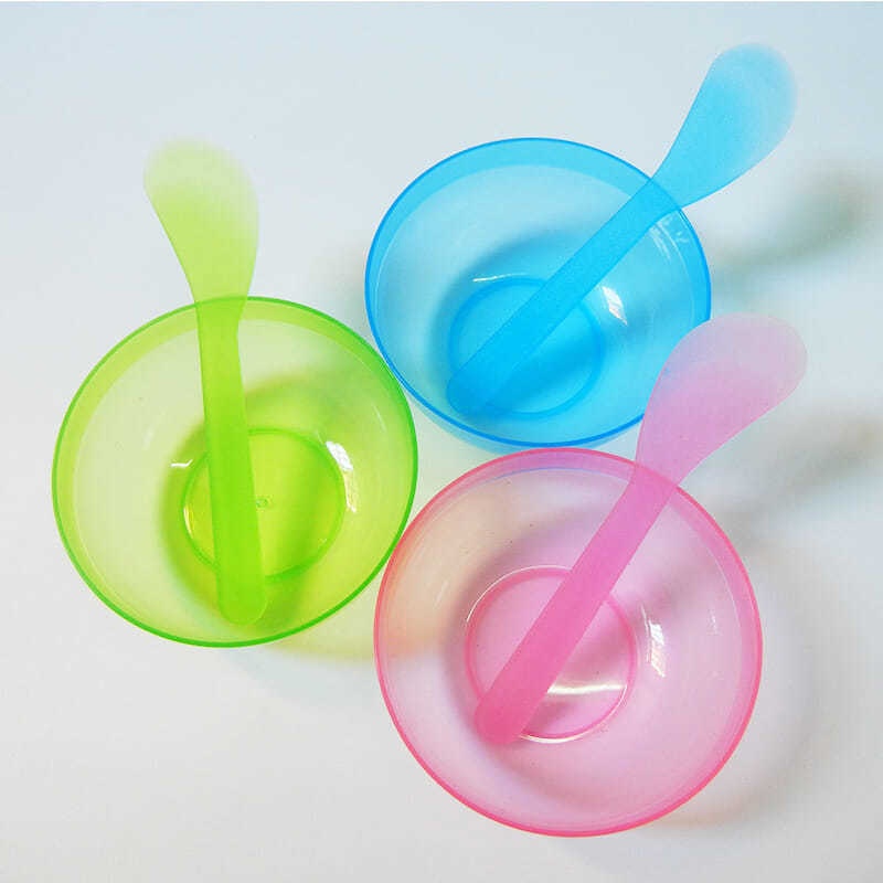 [1Set Reuseable Transparent Plastic DIY Mask Bowl &amp; Stick for Facial Care Tool ] [Make up Tools]