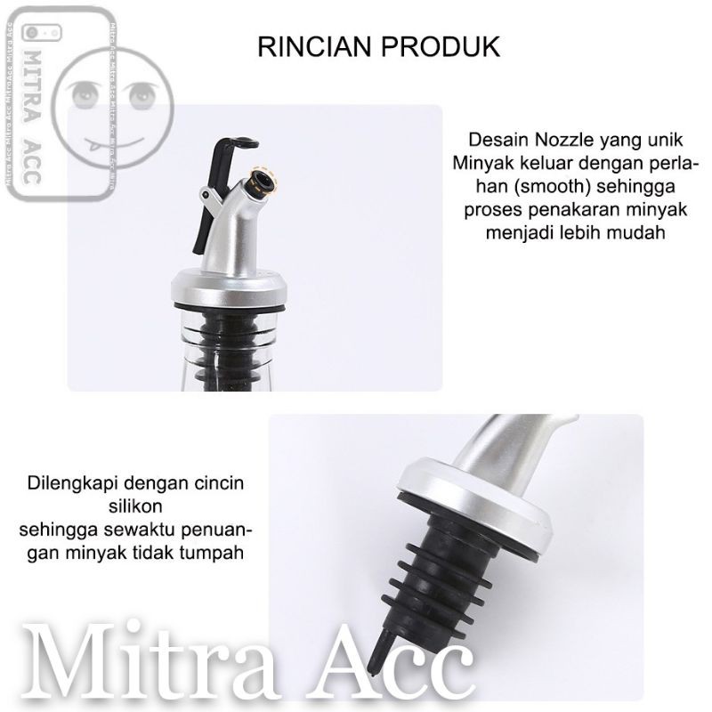 BOTTLE POURER WITH STOPPER | TUTUP BOTOL SYRUP - MINYAK - WINE - KECAP