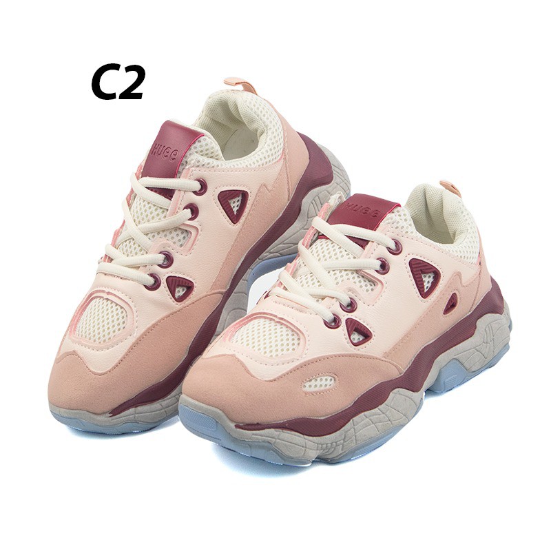 CUCI GUDANG!! Sepatu Sneakers Wanita untuk olahraga warna Putih Pink Sepatu running cewek Import Murah SP-005-5