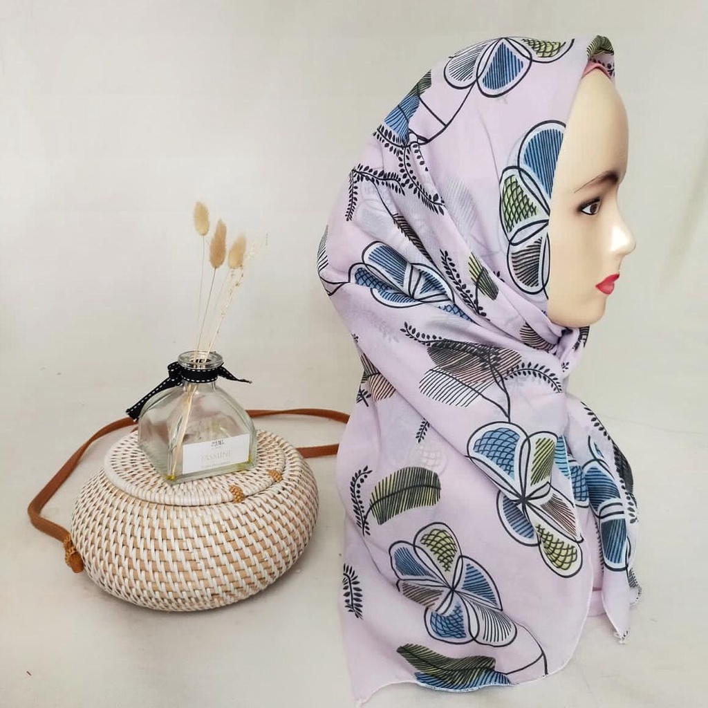 Hijab Pollycotton Motif Premium/ hijab segi empat &amp; pashmina