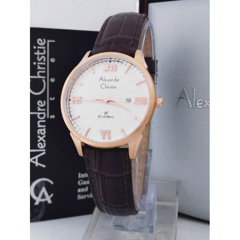 ALEXANDRE CHRISTIE WATCH AC 8457 WANITA ROSEGOLD WHITE ORIGINAL