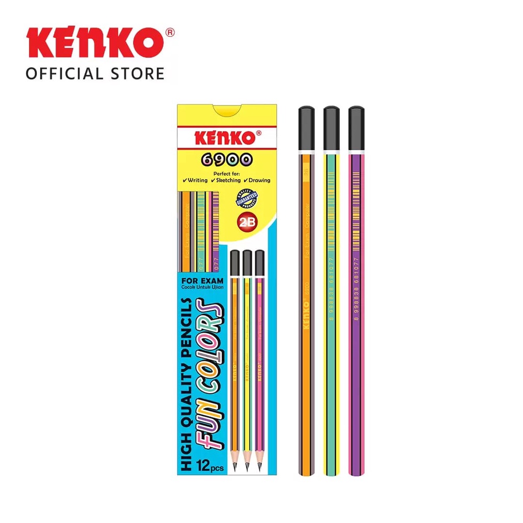 

PENSIL 2B 6900 FUN COLORS KENKO