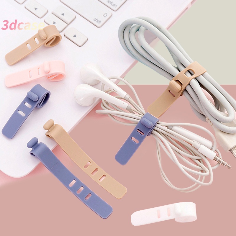 Multipurpose 1pc Desktop phone Cable Winder Earphone clip Charger Organizer Management Wire Cord fixer Silicone Holder Adjustable headphone wrapper