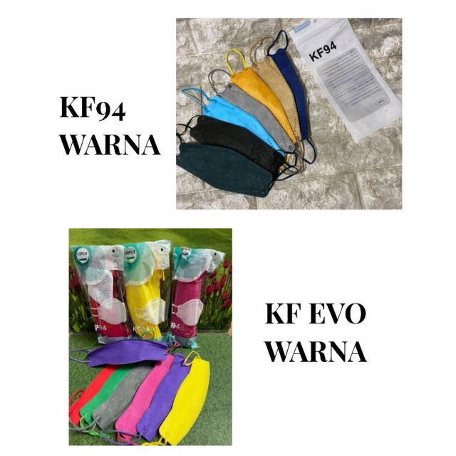 Masker KF94 warna isi 10 pcs / KF 94 warna warni