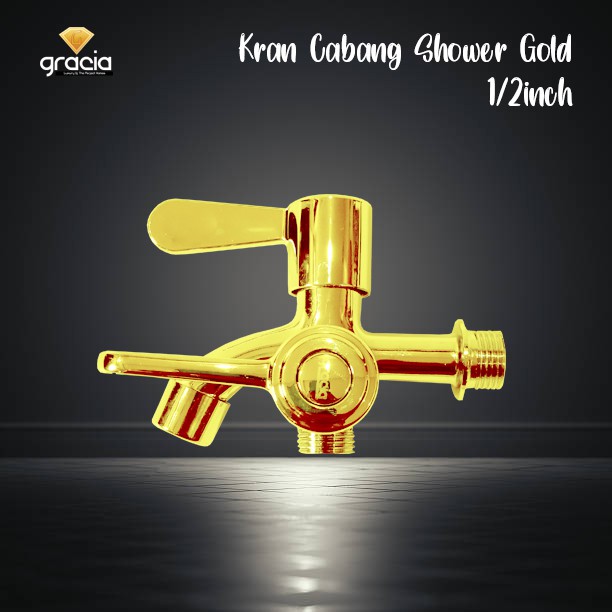 Kran Cabang Shower Keran Double Stainless Gold Kran Double Shower Series Gold