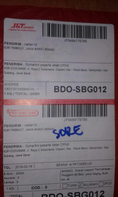 Eceran Icepack Thermafreeze - Pengganti Es Batu, Untuk Daging, Buah, Asi, Dll