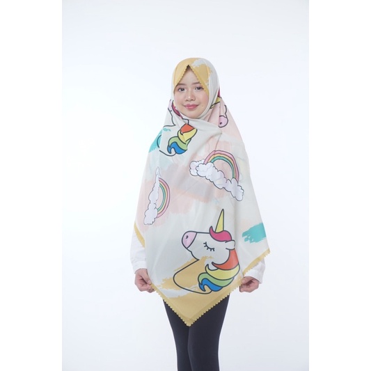 PASHMINA UNICORN PELANGI ABSTRACK / PASHMINA ANAK / HIJAB ANAK / KERUDUNG ANAK / JILBAB ANAK