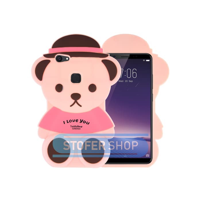3D Case Vivo v7 softcase 4D Karakter Boneka Teddy Bear V7