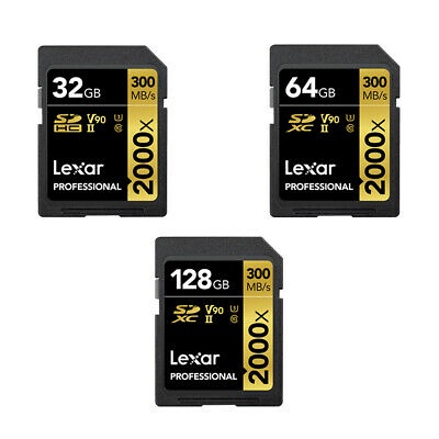 LEXAR Professional 2000x SdCard 32GB 64GB 128GB up to 300/260MB/s