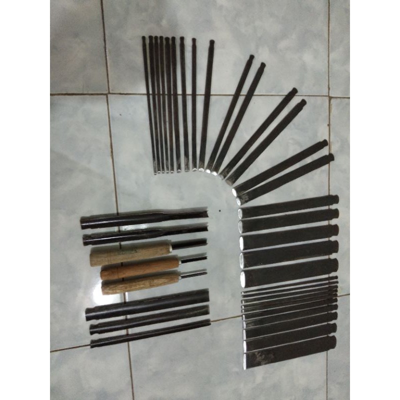 Satu set pahat tatah ukir kayu isi 38bj