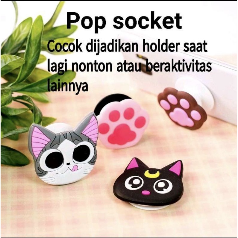 holder handphone tempel pop socket 3d karakter