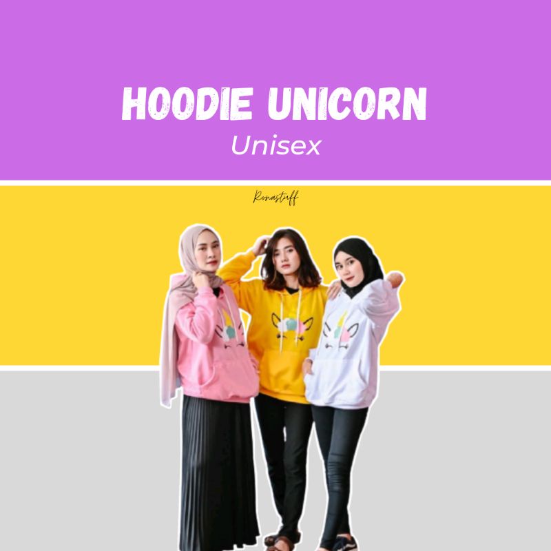 Hoodie Unicorn Head Rainbow | Hoodie Wanita | Hoodie Pria | Hoodie Murah Berkualitas