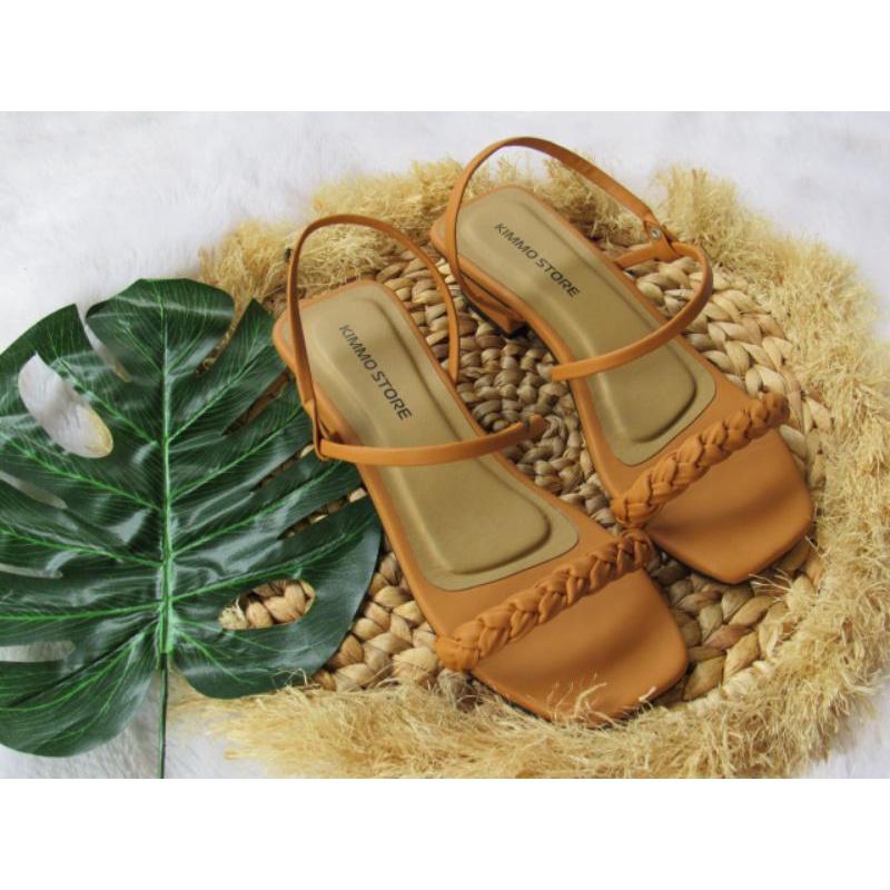 SANDAL WEDGES WANITA HAK TAHU BUNGKUS 3 CM TALI KEPANG AL-57