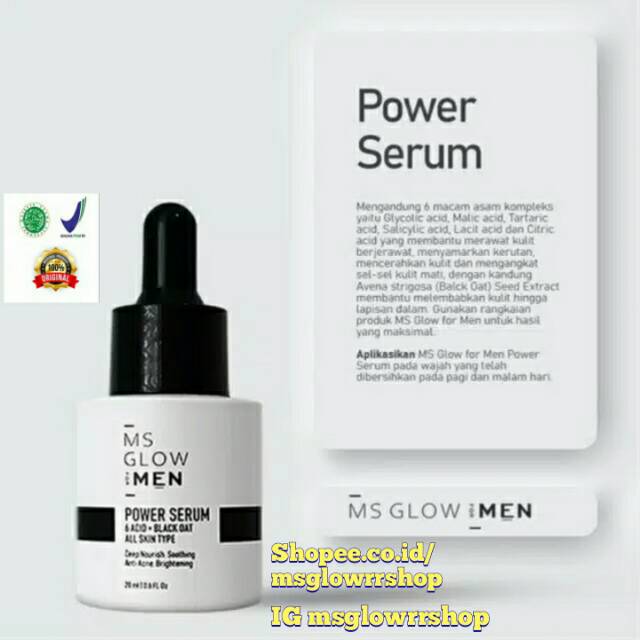MS GLOW serum wajah pria" POWER SEEUM MAN" SELLER Produk Original 100% BPOM.