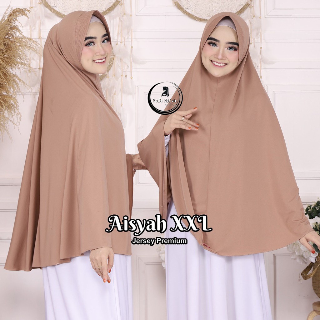 JILBAB INSTAN JERSEY HIJAB BERGO AISYAH M,L,XL,XXL KERUDUNG JERSEY TERMURAH SAFA HIJAB