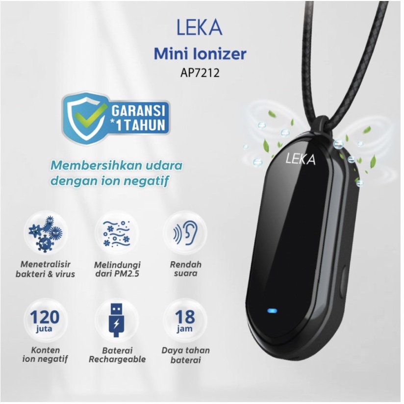 LEKA AP7212 Mini Ionizer - Portable Ion Negatif Kalung Air Purifier