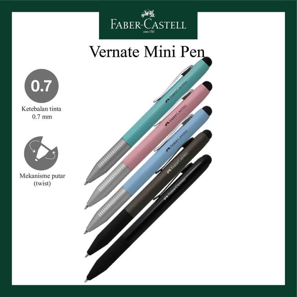 

Pulpen Faber Castell Mini Vernate II / Stylus Untuk Smartphone / Ukuran 0.7 MM