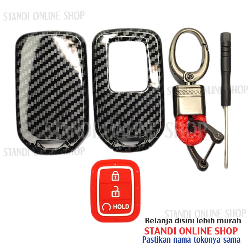 Cover Smartkey Sarung Kunci Carbon Case Honda Civic City Hatchback BRV